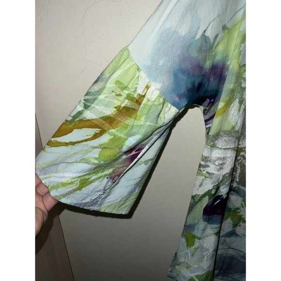 Jams World Shirt Womens XS Heavenly Floral Tropical Tunic Top Coastal Beachy - Picture 2 of 8